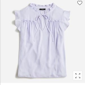 J. Crew Ruffle tie-neck top Small